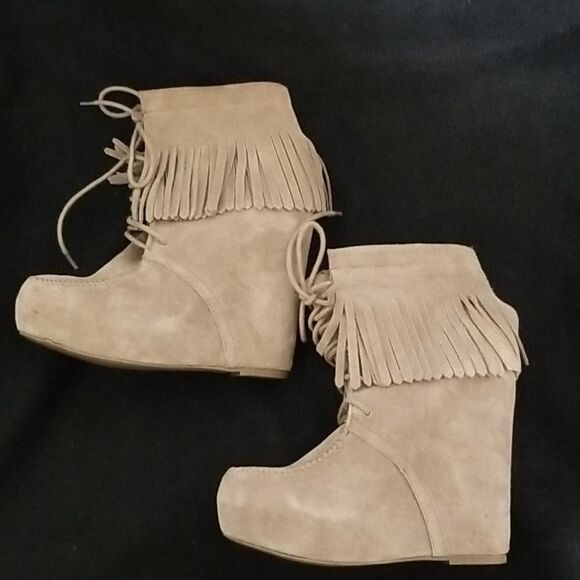 Steve Madden Moccasin Wedge Lace-up Bootie 6.5m - Picture 7 of 7